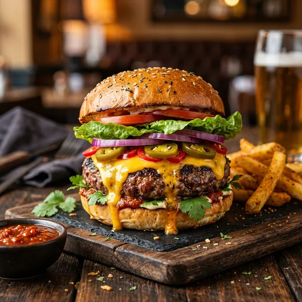 Chilli Cheese Beef Burger