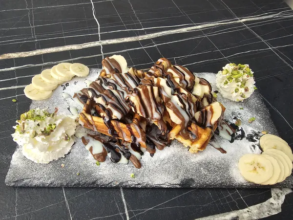 Waffeln mit Banane